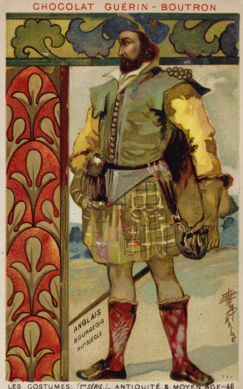 Angol polgári viselet, 12. század alkotó: French School