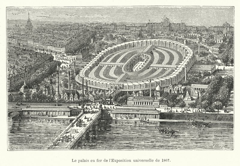 Az 1867-es egyetemes kiállítás vaspalotája alkotó: French School