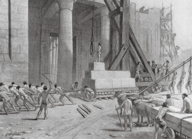 Föníciai mesteremberek templomot építenek Salamon számára (lithó) alkotó: A.C. Weatherstone