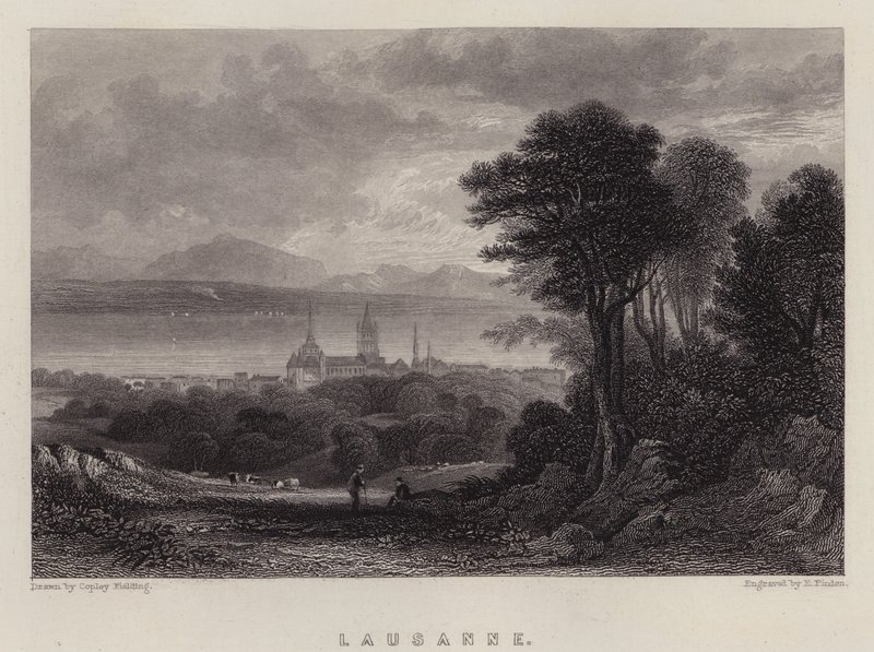 Lausanne (színes litó) alkotó: A.V. Copley (after) Fielding