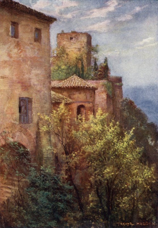Granada, az Alhambra külseje (színes litó) alkotó: A. Trevor Haddon