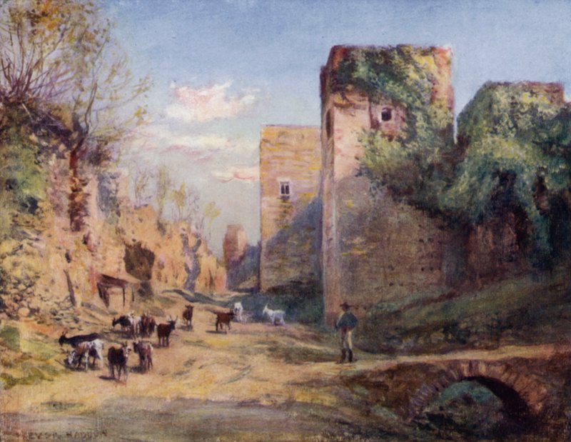 Granada, A csecsemők tornyai (színes litó) alkotó: A. Trevor Haddon