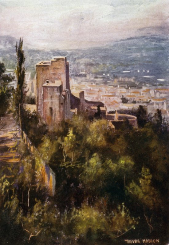Az Alhambra, a Vermillion tornyok a sáncokból (színes litó) alkotó: A. Trevor Haddon