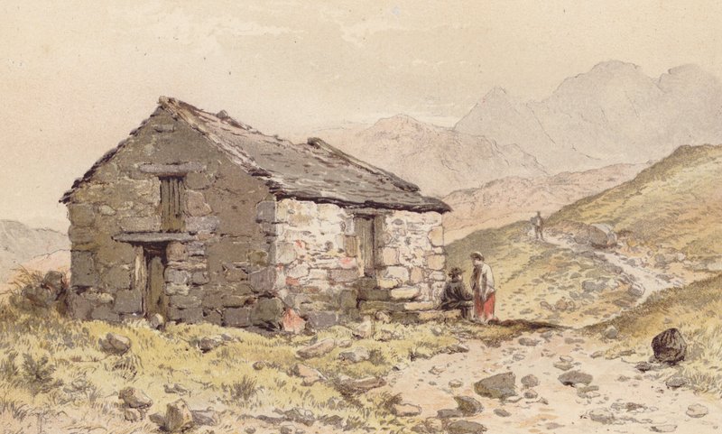 Kunyhó Ghorphwysfa-ban, Észak-Wales (chromolitho) alkotó: Aaron Edwin Penley