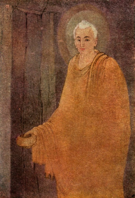 Buddha mint mendikáns (színes litho) alkotó: Abanindranath Tagore