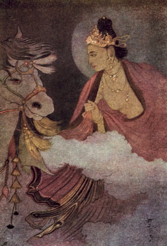Sziddhárta herceg távozása (színes litó) alkotó: Abanindranath Tagore