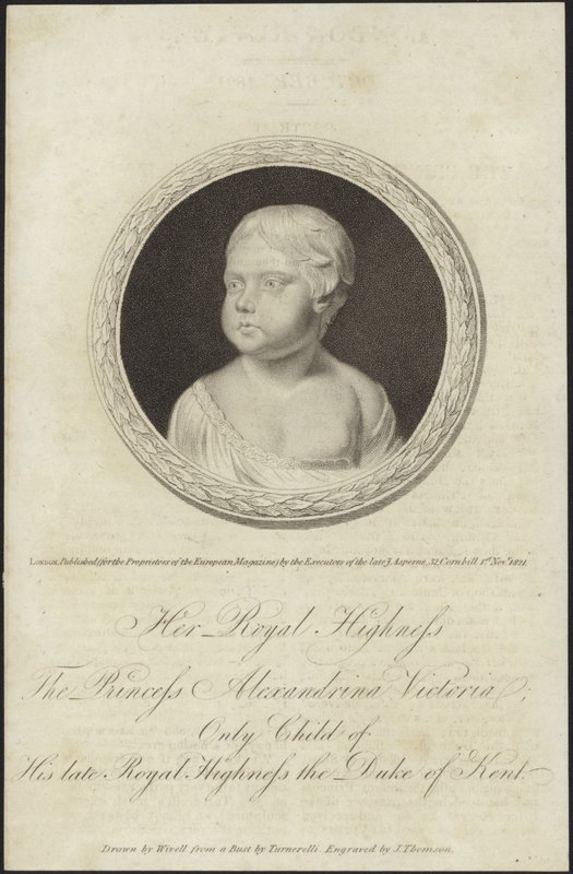 Alexandrina Viktória hercegnő mellszobra alkotó: Abraham Wivell