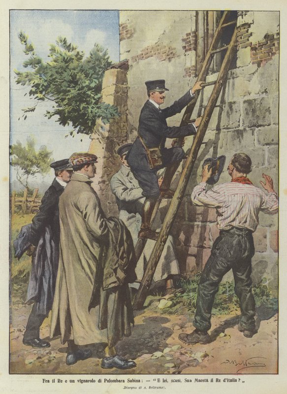 A király és Palombara Sabina borásza között, És te, bocsáss meg, Felség, Olaszország királya? alkotó: Achille Beltrame