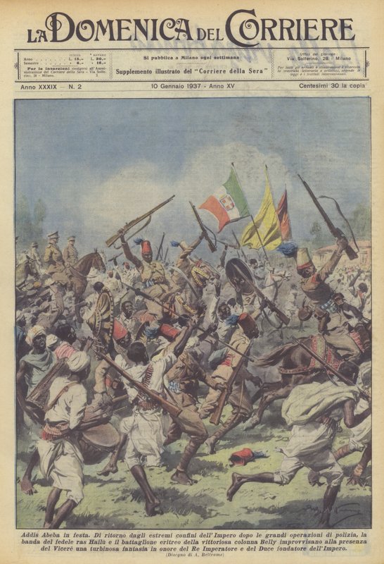Addisz-Abebában a fesztiválon alkotó: Achille Beltrame