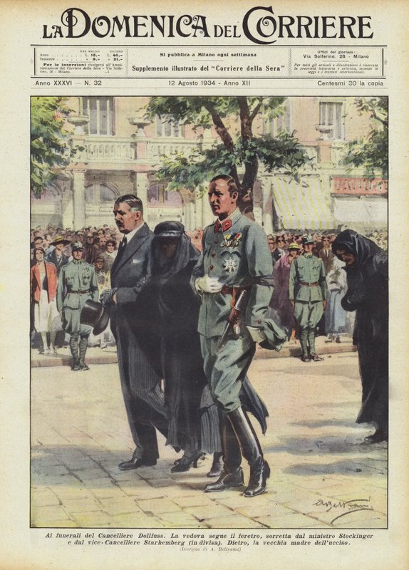 Dollfuss kancellár temetésén alkotó: Achille Beltrame