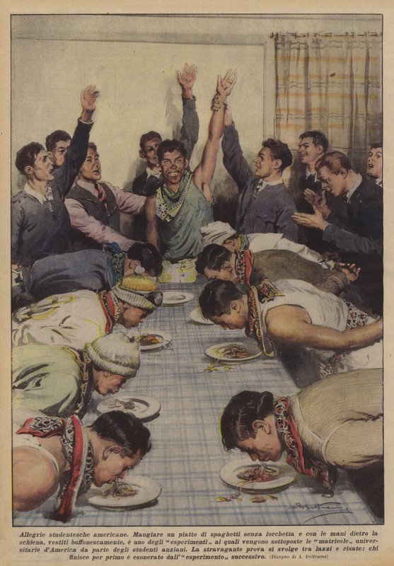 Amerikai diák éljenzés alkotó: Achille Beltrame