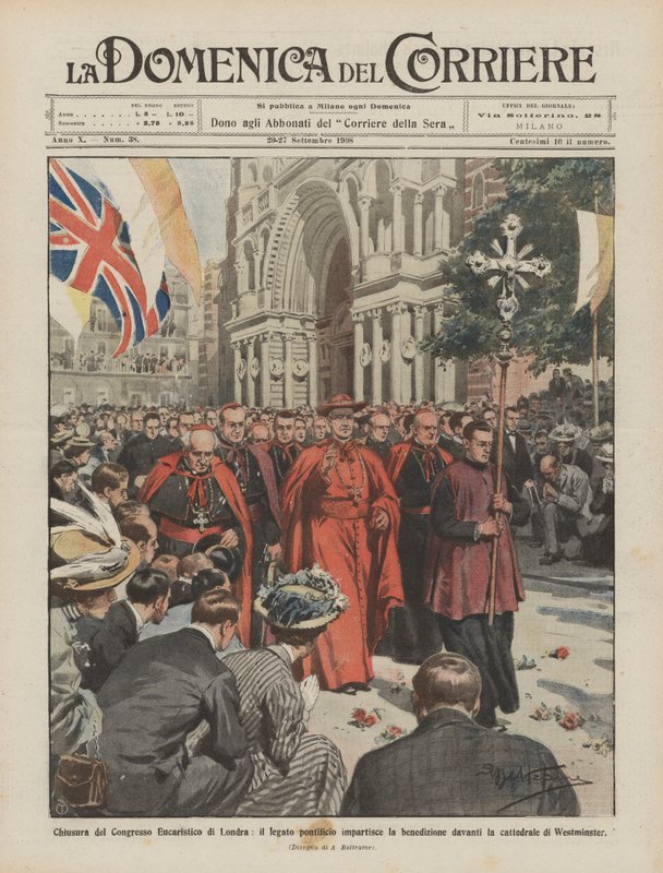 A londoni Eucharisztikus Kongresszus lezárása, a pápai legátus adja az áldást? alkotó: Achille Beltrame