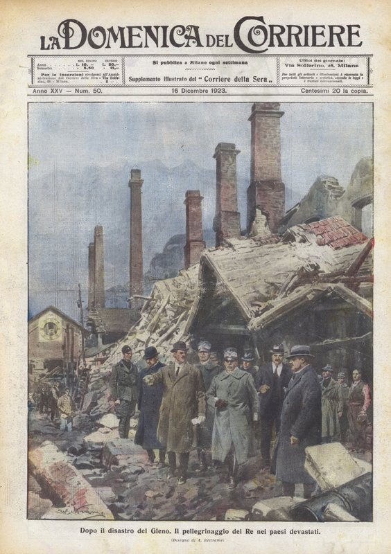 A glenoi katasztrófa után alkotó: Achille Beltrame