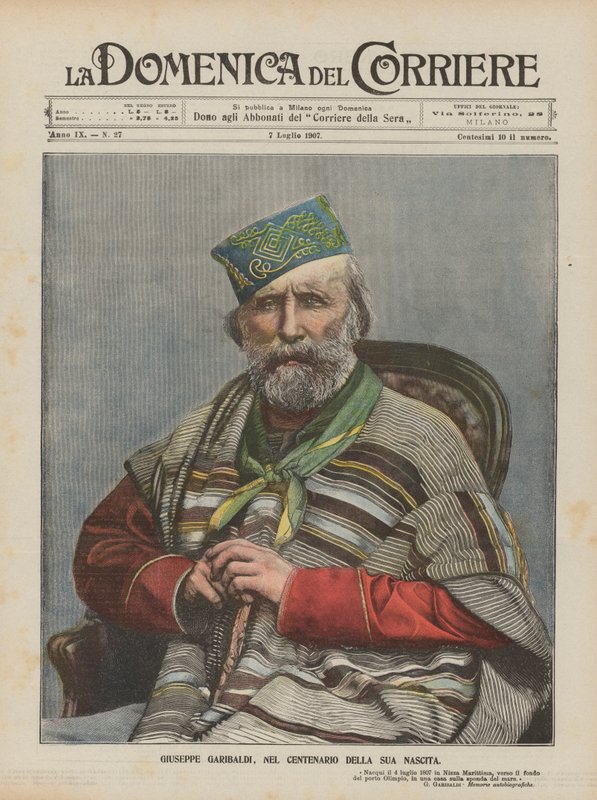 Giuseppe Garibaldi születésének századik évfordulóján alkotó: Achille Beltrame