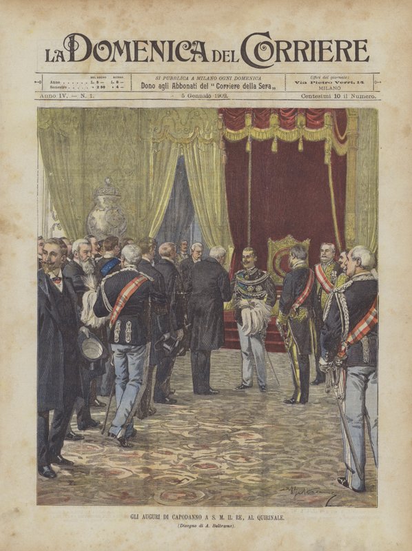 Újévi üdvözlet S M Il Re, Al Quirinale alkotó: Achille Beltrame