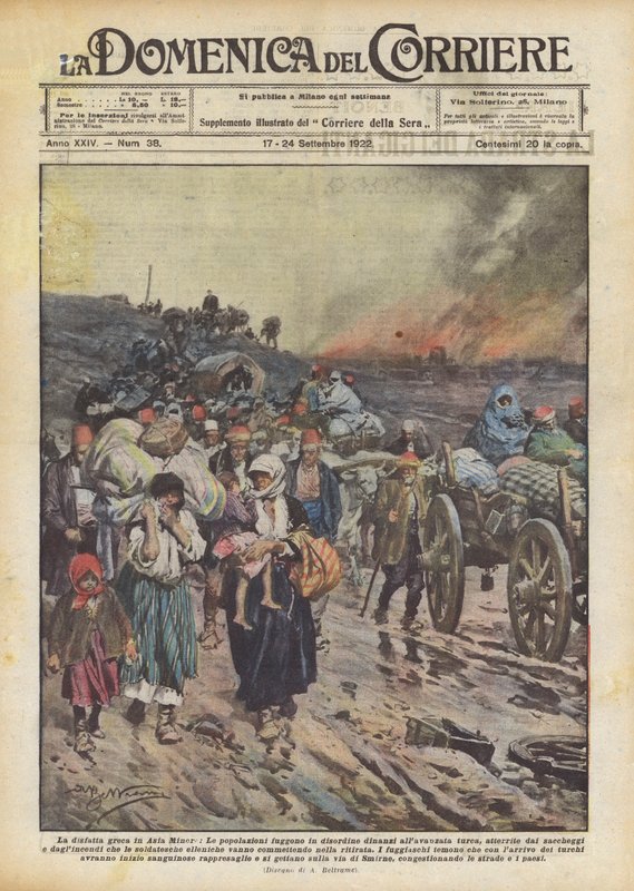 Szmirnából menekülő görögök, görög-török háború (1919-22) 1922 alkotó: Achille Beltrame