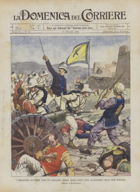 A Bersaglieri elfoglalása, egy zseniális akció után, néhány kínai erőd a nagy fal végén alkotó: Achille Beltrame