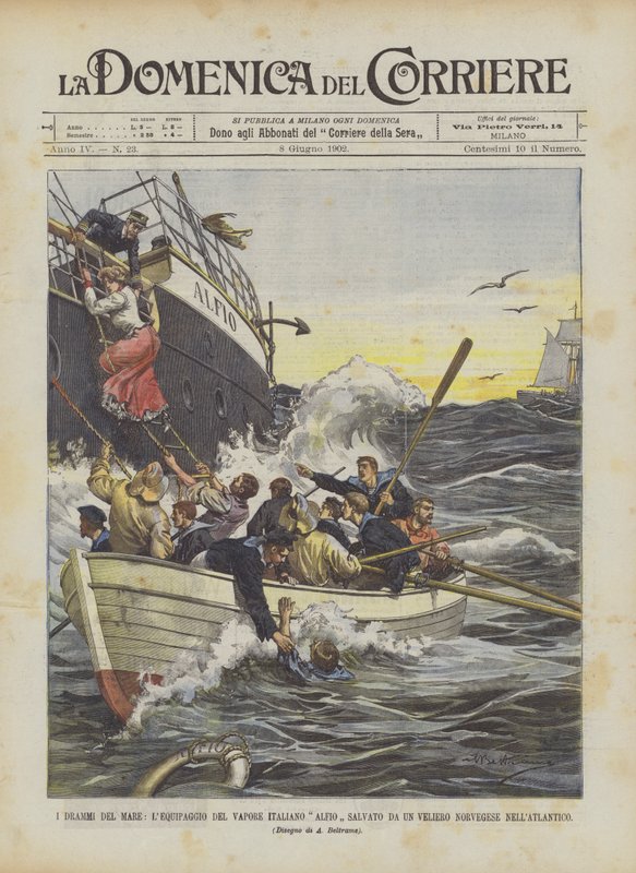 I Drammi Del Mare, az Alfio nevű olasz gőzhajó legénysége, amelyet megmentettek egy norvég vitorlásról az Atlanti-óceánon alkotó: Achille Beltrame