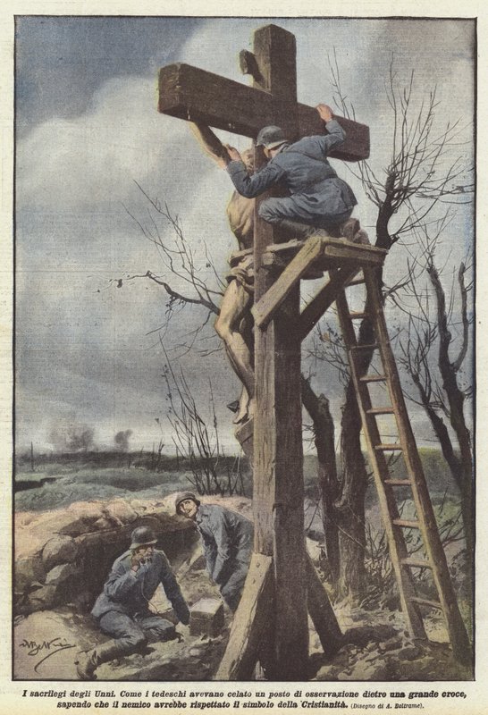 A hunok szentségtörései alkotó: Achille Beltrame