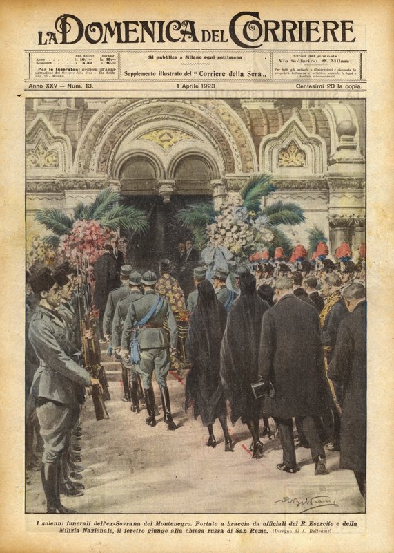 Montenegró x-szuverénjének ünnepélyes temetése alkotó: Achille Beltrame
