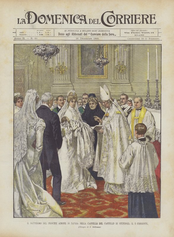Aimone Di Savoia herceg megkeresztelkedése a Stupinigi kastély kápolnájában, a jelenlegi 3. alkotó: Achille Beltrame
