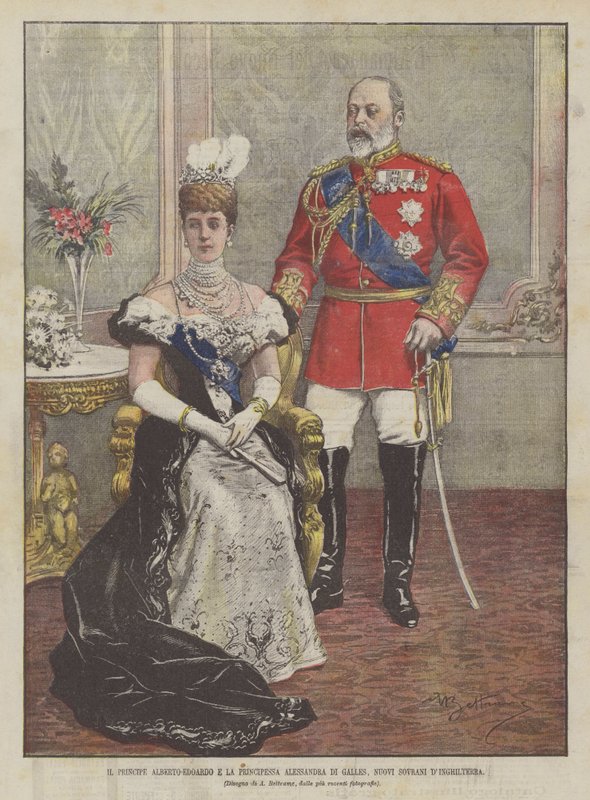 Albert Edward herceg és Alexandra walesi hercegnő, Anglia új uralkodói alkotó: Achille Beltrame