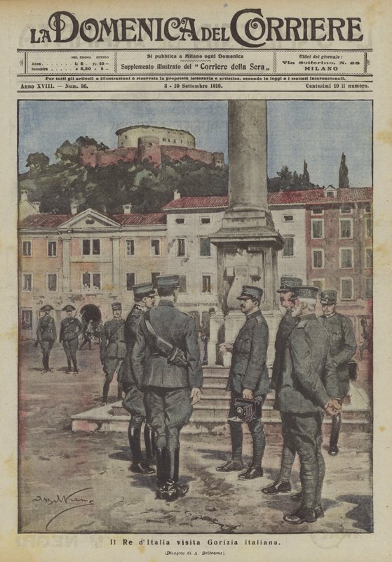 Olaszország királya ellátogat olasz Goriziába alkotó: Achille Beltrame
