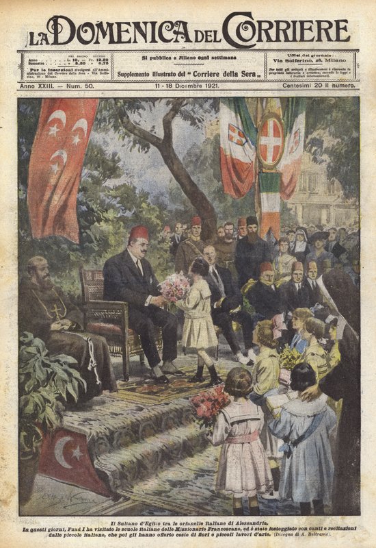 Egyiptom szultána az alexandriai olasz árvák között alkotó: Achille Beltrame
