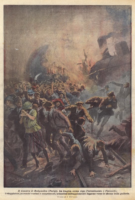 A Batignolles-i katasztrófa (Párizs) alkotó: Achille Beltrame
