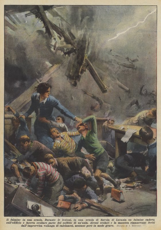 Villám egy iskolában alkotó: Achille Beltrame