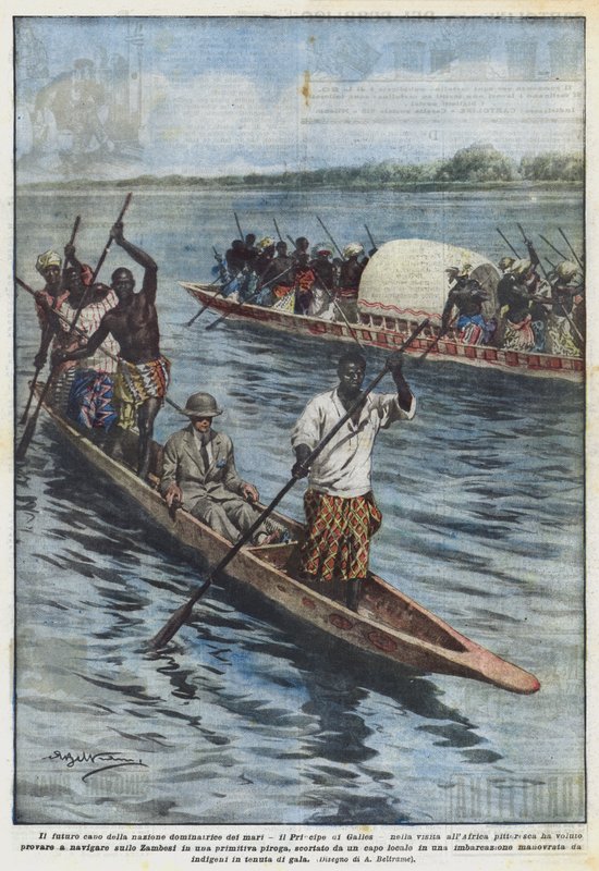 A tengerek uralkodó nemzetének leendő vezetője, a walesi herceg afrikai látogatásán? alkotó: Achille Beltrame