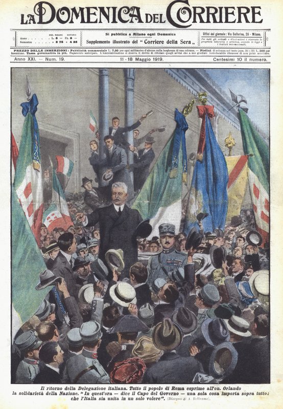 Az olasz delegáció visszatérése alkotó: Achille Beltrame