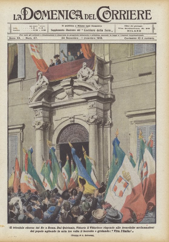 A király diadalmas visszatérése Rómába alkotó: Achille Beltrame