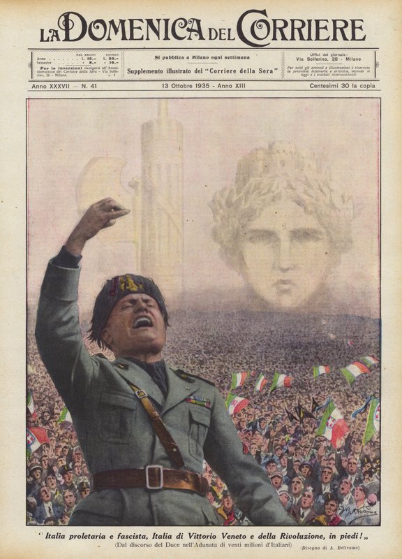 Proletár és fasiszta Olaszország, Vittorio Veneto és a forradalom Olaszországa, álljatok fel! alkotó: Achille Beltrame