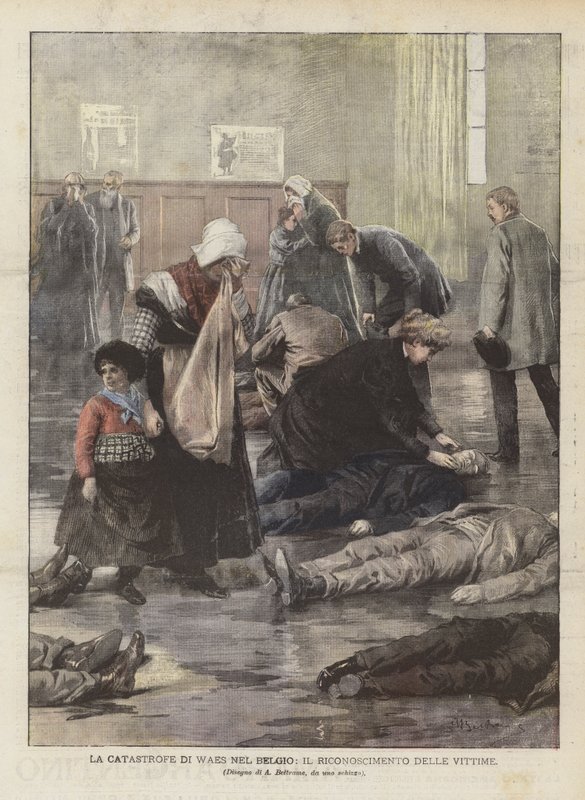 A Waes-katasztrófa Belgiumban, Áldozatfelismerés alkotó: Achille Beltrame