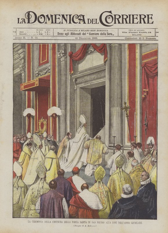 Szentpétervári Szent Ajtó bezárásának szertartása a jubileumi év végén alkotó: Achille Beltrame