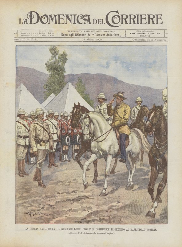 Az angol-búr háború, Cronje búr tábornok Roberts marsall foglyává teszi magát alkotó: Achille Beltrame