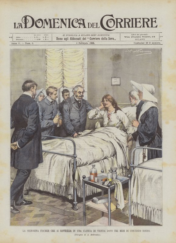 Fischer kisasszony felébred egy bécsi klinikán három hónap folyamatos alvás után alkotó: Achille Beltrame