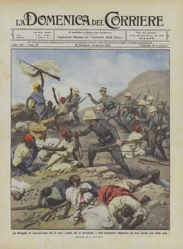 A Cars-el-Leben-i csata 17-én, az arabok megadása és a foglyul ejtett koldus? alkotó: Achille Beltrame