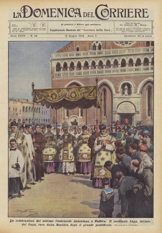 A hetedik Antonian Centenárium megünneplése Padovában alkotó: Achille Beltrame