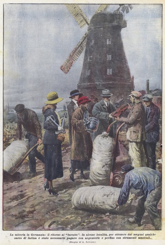 Nyomorúság Németországban, visszatérés a cserekereskedelemhez alkotó: Achille Beltrame