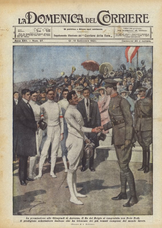 Az antwerpeni olimpia díjátadó ünnepsége alkotó: Achille Beltrame