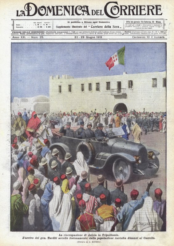 Azizia újbóli megszállása Tripolitániában alkotó: Achille Beltrame