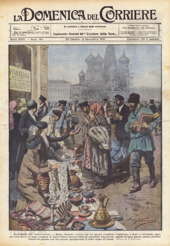 Az új szegények tragédiája Moszkvában (színes litho) alkotó: Achille Beltrame