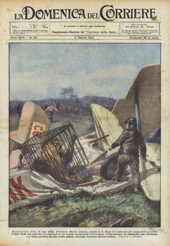 Egy vadállat légi átkelése alkotó: Achille Beltrame