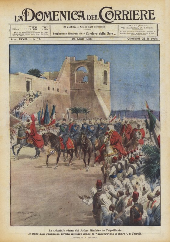 A miniszterelnök diadalmas látogatása Tripolitániában alkotó: Achille Beltrame