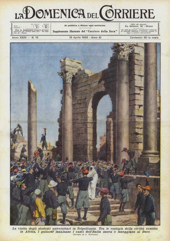 Egyetemisták látogatása Tripolitániában alkotó: Achille Beltrame