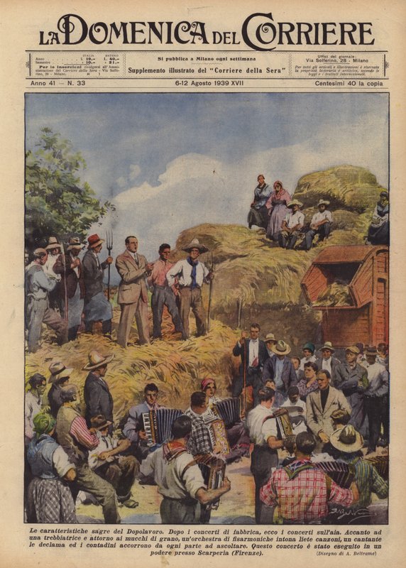 A Dopolavoro jellegzetes ünnepei alkotó: Achille Beltrame