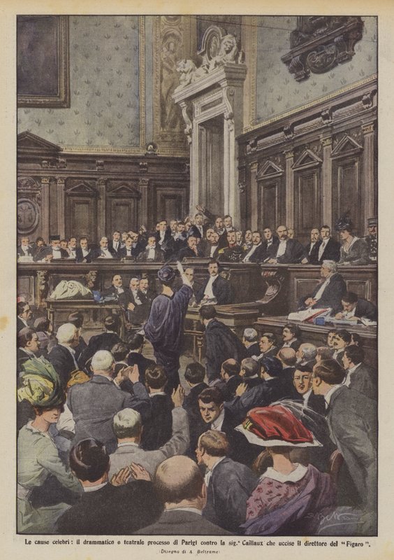 A híres ügyek, a drámai és teátrális párizsi per Mrs. Caillaux ellen, aki ölt? alkotó: Achille Beltrame