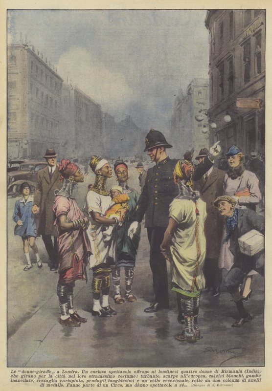 Nők-zsiráfok Londonban alkotó: Achille Beltrame